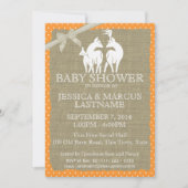 Invitation Bois Baby shower cerfs et burlap (Devant)