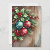 Invitation Bois Baubles Red Bow Corporate Christmas Party (Dos)