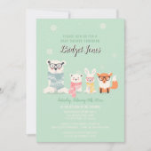 Invitation Bois Bébé Animaux Baby shower forestier d'hiver (Devant)