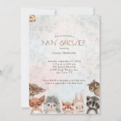 Invitation Bois Bébé Animaux Whimsical (Devant)