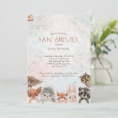 Invitation Bois Bébé Animaux Whimsical (Debout devant)