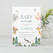 Invitation Bois bébé Il fait froid dehors du Baby shower (Debout devant)