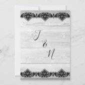 Invitation Bois Blanc Dentelle Noire Élégance Rustique (Dos)