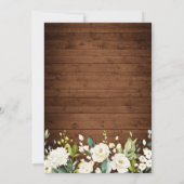 Invitation Bois blanc Roses Floral I Do BBQ Engagement Party (Dos)