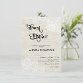 Invitation Bois Blanc Rustique | Lavage de Noces (Debout devant)