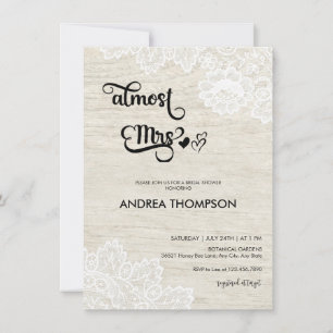 Invitation Bois Blanc Rustique Lavage de Noces