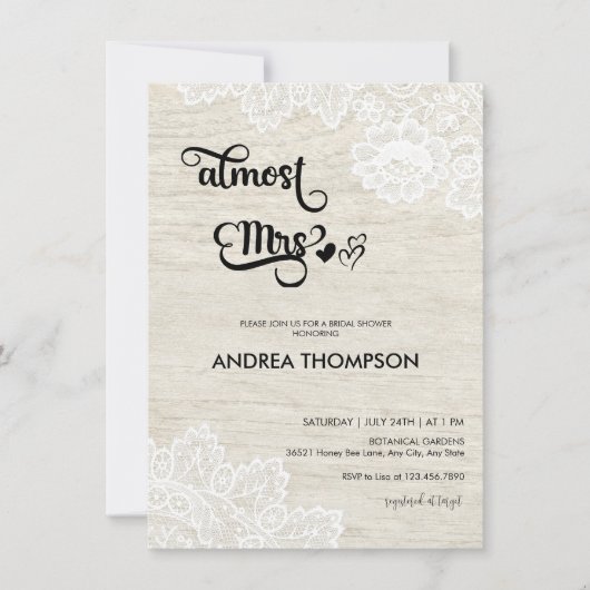 Invitation Bois Blanc Rustique | Lavage de Noces (Devant)