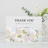 Invitation Bois blanc rustique menthe rose rose Merci (Debout devant)