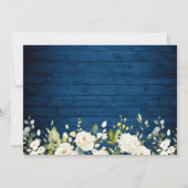 Invitation Bois bleu Roses blanches Lanterne Rustique Couple (Dos)