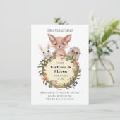 Invitation Bois Bois Baby shower aquarelle (Debout devant)