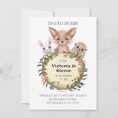 Invitation Bois Bois Baby shower aquarelle (Devant)