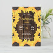 Invitation Bois boisé rustique |Soirée Thankesgiving Sunflowe (Debout devant)
