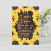 Invitation Bois boisé rustique | Sunflowers Couple's Shower (Debout devant)