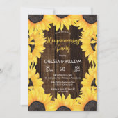 Invitation Bois boisé rustique | Tournesols Fête du réchauffe (Devant)