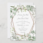 Invitation Bois Botanique Eucalyptus Aquarelle Mariage I (Devant)