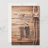 Invitation bois Botte Cowboy Boots Western pays nuptiale douc (Devant)
