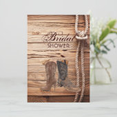 Invitation bois Botte Cowboy Boots Western pays nuptiale douc (Debout devant)