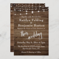 Bois Brown rustique Lumières & Script blanc, Maria