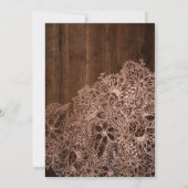 Invitation Bois brun rustique chic rose or floral Sweet 16 (Dos)
