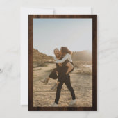Invitation Bois brun rustique floral photo nuptiale (Dos)