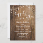 Invitation Bois Brun Rustique & Lumières Ils vécurent heureux (Devant)