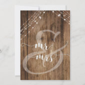 Invitation Bois Brun Rustique & Lumières Pour Toujours Heureu (Dos)