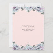 Invitation Bois Bunny Floral Pink Drive Par Baby shower (Dos)