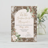 Invitation Bois C'est la saison pour se marier Noël Floral (Debout devant)