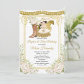 Invitation Bois Charro Baptême blanc et troisième anniversair (Debout devant)