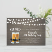 Invitation Bois Cheers, Bière 40e/50e fête d'anniversaire (Debout devant)