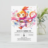 Invitation Bois Chic Singe Anniversaire (Debout devant)