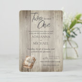 Invitation Bois chrétien Deux en deviennent un (Debout devant)