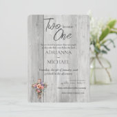 Invitation Bois chrétien Deux en deviennent un (Debout devant)