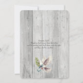 Invitation Bois Christianisme Deux en Un avec Colombe (Dos)