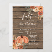 Invitation Bois Chute En Amour Boho Floral Citrouille Baby sh (Devant)