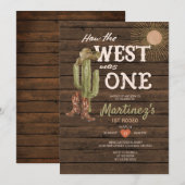 Invitation Bois Comment L'Ouest Était Un Cowboy De Fête D'Ann (Devant / Derrière)