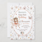 Invitation Bois Dandelion aquarelle Fée Premier anniversaire (Devant)