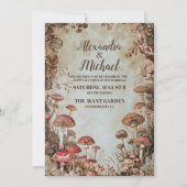 Invitation Bois d'automne Aquarelle Mariage de champignon (Devant)