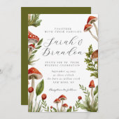 Invitation Bois d'automne Aquarelle Mariage de champignon (Devant / Derrière)