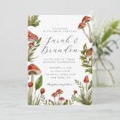 Invitation Bois d'automne Aquarelle Mariage de champignon (Debout devant)