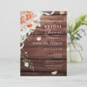 Invitation Bois de automne rustique et Fête des mariées flora (Debout devant)