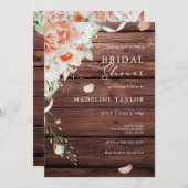 Invitation Bois de automne rustique et Fête des mariées flora (Devant / Derrière)