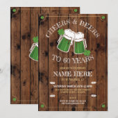 Invitation Bois de bière à la fête d'anniversaire de la Saint (Devant / Derrière)