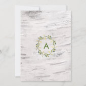Invitation Bois de bouleau blanc Mariage de couronne rustique (Dos)