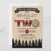 Invitation Bois de bûcheron à plaies rustiques 2e anniversair (Devant)