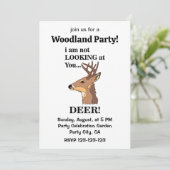 Invitation Bois de cerf Fête drôle de la forêt (Debout devant)