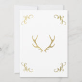 Invitation Bois de cerf rustique en feuille de métal doré Fêt (Dos)