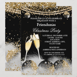 Invitation Bois de Champagne Friendsmas Fête de Noël