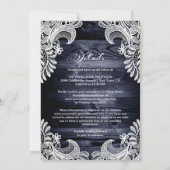 Invitation Bois De Dentelle Blanc Tout En Un Mariage (Dos)