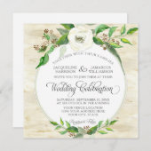 Invitation Bois de feuillus carrés BOHO Automne été (Devant / Derrière)